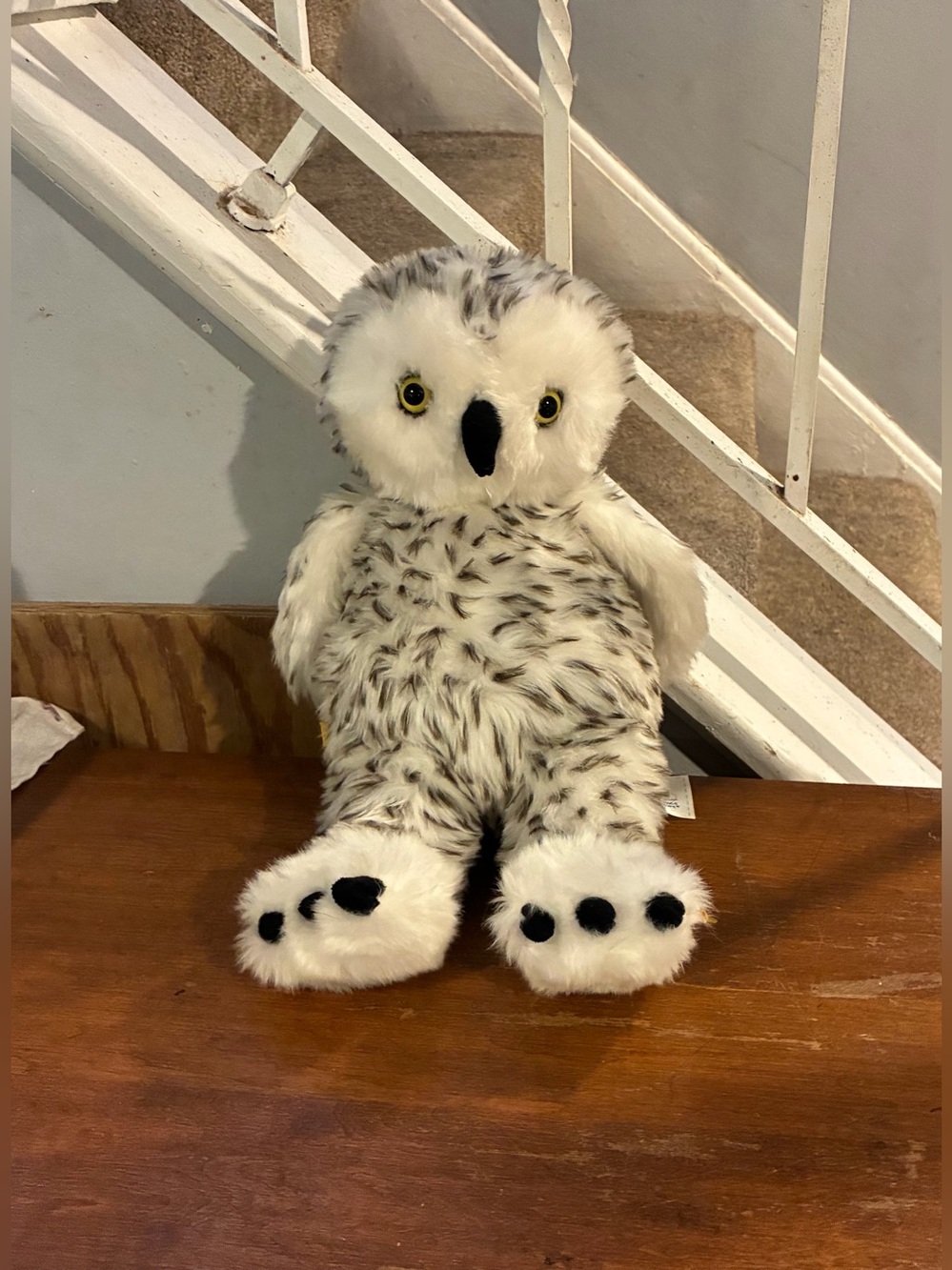 Build-A-Bear White Snuggly Soft Plush Owl with black speckles. $6